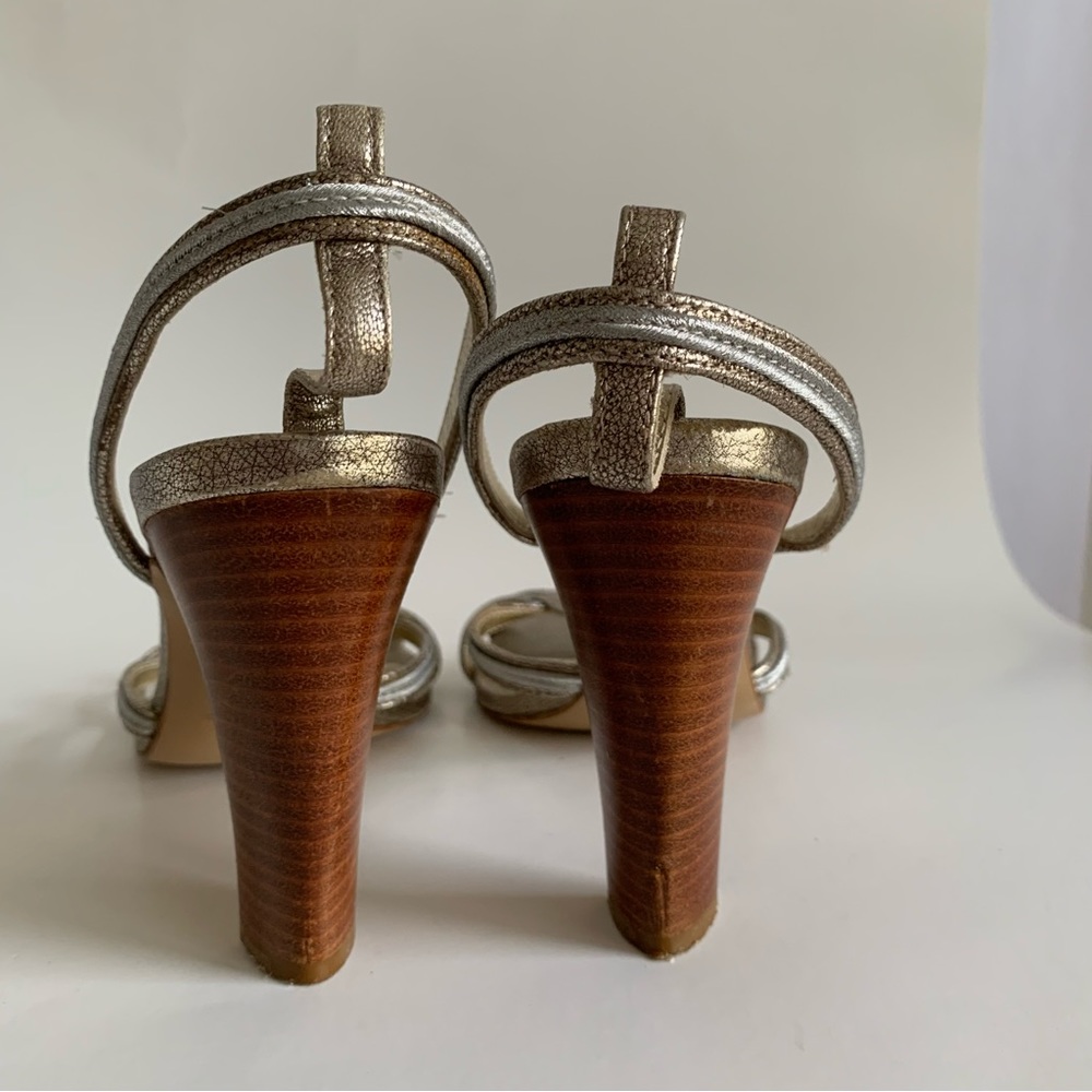 Max Mara Metallic Open Toe Heels - image 8